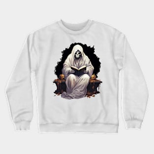 Ghost Reading a Grimoire Book Crewneck Sweatshirt